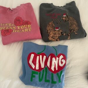 Living Fully by Mallory Ervin crew neck sweatshirts